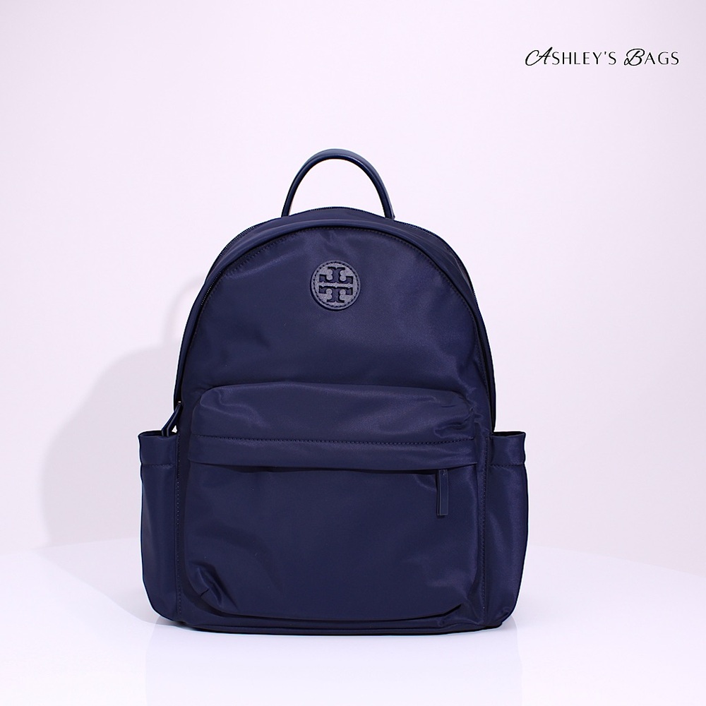 Tory Burch Ella Nylon Backpack In Tory Navy